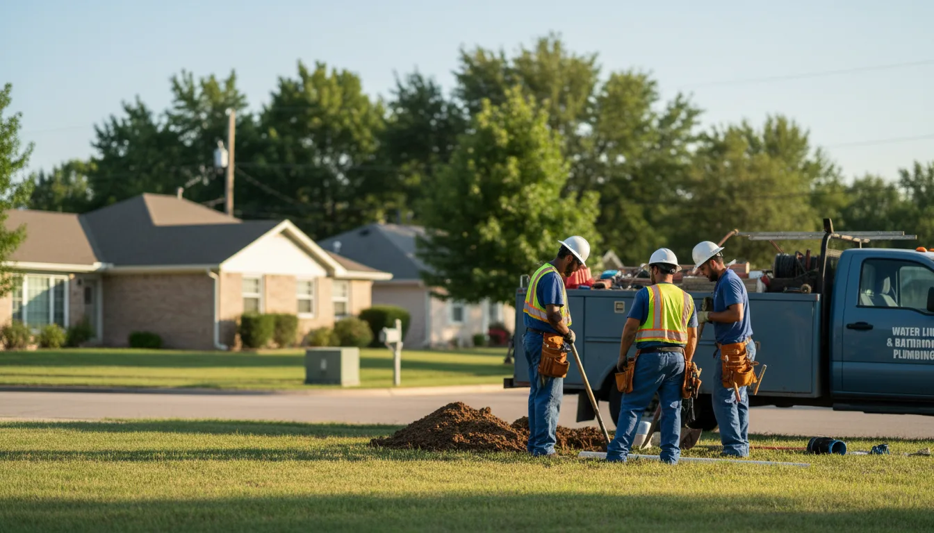 Residential water line and bathroom plumbing service in Stigler, OK